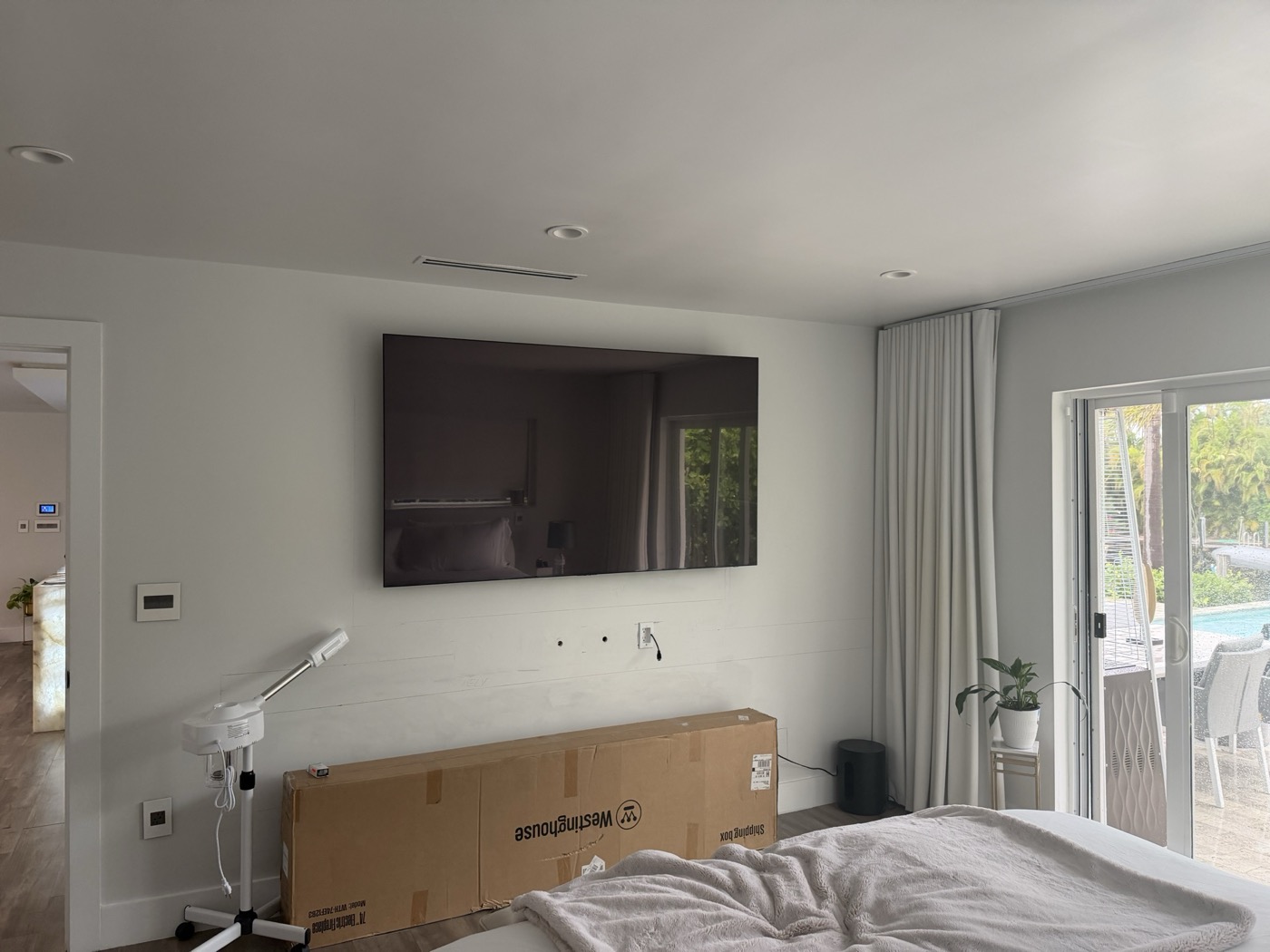 Master Bedroom TV Wall - before